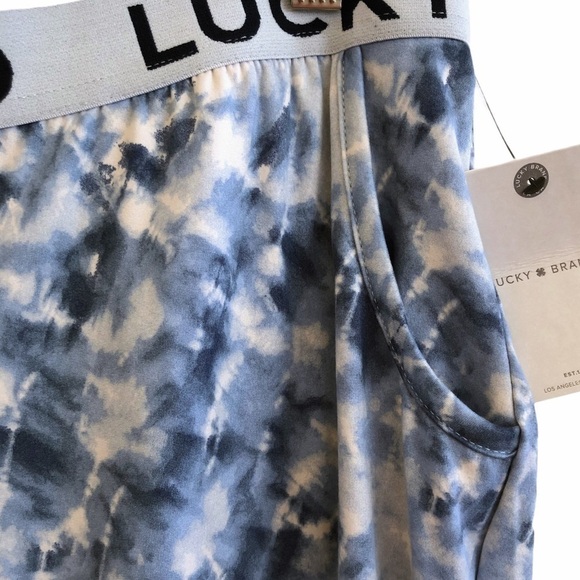 LUCKY BRAND NWT Tie Dye Jogger Lounge Pant Size Medium in Blue and White - Picture 10 of 15